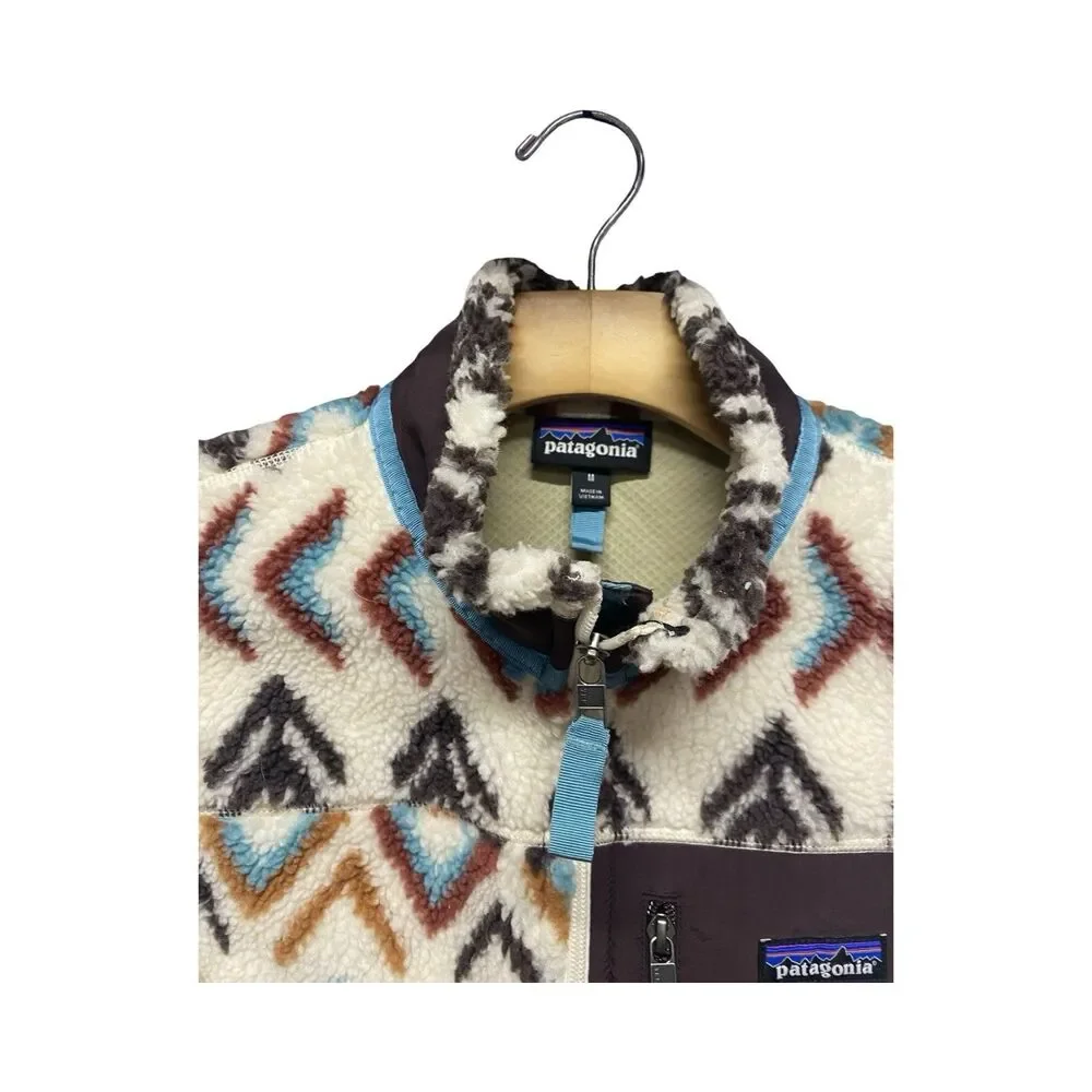Patagonia Retro X Fleece Vest Full Zip Deep Pile Aztec Southwestern Women Medium